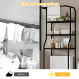 INSMART 3-Tier Over The Toilet Storage Rack for Home Use,Freestanding Bathroom Organizer Shelf with 0.63 In Thickened metal Steel Pipe,Space-Saving for Bathroom & Laundry,Holds 2X Weight Black