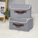 INSMART Collapsible Fabric Cube Storage Bin, 24L Storage Cubes with Lids,Gray,2 Pcs