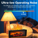 INSMART 3D Flame Essential Oil Diffuser with Remote,7-Color Fireplace Effect,150ml Humidifier,Auto Shut-Off,Quiet Ultrasonic for Home,Office,Bedroom (Black)