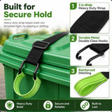 IBTORO Adjustable Trash Can Lock, No Drill Garbage Lid Strap for 32-96 Gal Outdoor Cans