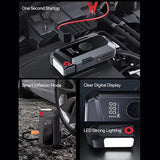 Pecham Car Jump Starter with Air Compressor, 2000A Car Battery Jump Starter with 150PSI Digital Tire Inflator, Portable Battery Jump Box with Smart Charging Port and LCD Display