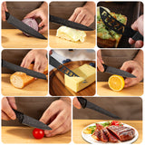 INSMART 17 Piece Kitchen Knife Set,Knife Set with Sharpener,Teflon Non-Stick Coating Kitchen Cutlery,No Rust,Super Sharp,Include Chef,Bread,Steak,Knives