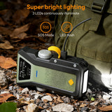 Pecham AM/FM/NOAA Weather Radio, 40000mAh Hand Crank Solar Emergency Radio with SOS Alarm/Flashlight/Type-C Charging, Portable Solar Powerd Radio for Emergency, Camping, Hiking, Travelling