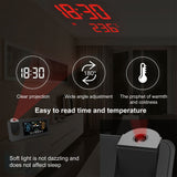 INSMART Projection Alarm Clock with Weather Forecast & Snooze,Dual Alarms, 180° Adjustable Projector, Wireless Sensors, Humidity & Temp Display, USB Charger, Battery Backup – Ideal for Bedrooms