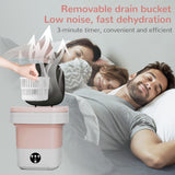 INSMART 12L Mini Portable Washing Machine,Foldable Washer with Spin-Dry Basket for Apartment,RV,Travel,Baby Clothes – Deep Clean,Quiet,Lightweight (Pink)