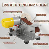 Pecham Mini Belt Sander, 15 Degree Electric Power Bench Belt Grinder, 7 Adjustable Speed Knife Sharpener Knife Polishing Kit for DIY Metal Woodworking Knife Making