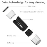 INSMART Portable Espresso Maker,Espresso Machine with 2000mAh Battery,Self-Heating Mini Coffee Machine for Camping Travel Office Home,15Bar,Ideal for Car, Office,Capsule Dual-Use