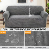 INSMART Waterproof Sofa Cover,Non-Slip Couch Cover with Elastic for Kids Dogs Cats Pets,Dark Gray,3-Seater,72In - 92In Sofa Cover for Home