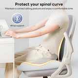 IBTORO Ergonomic Seat Cushion with Lumbar Support – 2-in-1 Memory Foam Chair Pad for Posture Support & Comfort, Non-Slip Design for Office, Car, Wheelchair – 11.81" W x 16.54" D x 17.72" H