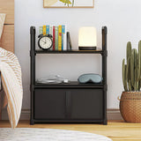 INSMART Night Stand with 2 Storage Baskets,Small Dresser for Bedroom, Detachable Structure,Space-Saving Organizer for Bedroom Closet,Entryway,College Dorm,Black