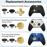 Pecham 17 in 1 Metal Thumbsticks for Xbox One Elite Series 2, Elite Series 2 Controller Accessory Parts - Glod