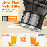 INSMART Cold Press Juicer,Juicer Machines with 5.4" Large Feed Chute,300w Slow Juicer Machines Fit Whole Vegetables and Fruits,Touchscreen Slow Masticating Juicer with 4 Mode(With Cleaning Function)