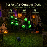 IBTORO Solar Halloween Lights 2-in-1 Eyeball Skull Glowing for Yard Path