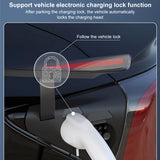 Pecham Portable EV Charger, 16A 2.8KW EVSE Charging Cable, Level 2 Electric Vehicle Charging with 16.4ft Cable Type2 IEC62196-2 Type1 J1772 Plug Controller Wallbox