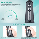 INSMART 300ML Cordless Water Flosser Dental Teeth Cleaner，Portable Oral Irrigator, Electric Flossing Cleaner(6 Jet）