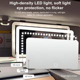 Pecham Car Visor Makeup Mirror, Rechargeable Makeup Mirror with 3 Light Modes, Touch Screen Dimmable for Truck SUV