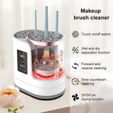 INSMART 2-in-1 Electric Makeup Brush Cleaner & Dryer with Dual-Direction Cleaning, 2H/5H Timer, Detachable Wash Tank, Touch Control, and 5-Min Quick Wash