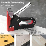 Pecham 3 in 1 Staple Gun, Heavy-Duty Manual Staple Gun with 600 Staples, Staple Gun Heavy Duty for Upholstery, Fixing Material, Decoration, Carpentry, Furniture