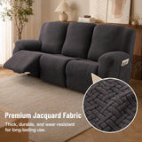 IBTORO 3 Seater Recliner Cover Stretch Slipcover, Dark Gray for Sofa