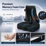 IBTORO Lumbar Support Pillow and Seat Cushion Set for Office Chair Car