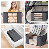 INSMART Clothes Storage Bags, Wardrobe Organizer and Storage, 4-Pack Clothes Storage Bins with Lid, 60L Foldable 3-Layer Fabric Storage for Clothes,Blankets,Bedding