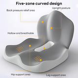 IBTORO Ergonomic Seat Cushion with Lumbar Support – 2-in-1 Memory Foam Chair Pad for Posture Support & Comfort, Non-Slip Design for Office, Car, Wheelchair – 11.81" W x 16.54" D x 17.72" H