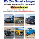 Pecham 12V/10Amp Car Battery Charger, Automatic Battery Maintainer, Smart Car Trickle Charger with Temperature Compensation for Car Truck Motorcycle Lawn Mower Boat Marine Lead Acid Batteries