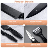 INSMART 17 Piece Kitchen Knife Set,Knife Set with Sharpener,Teflon Non-Stick Coating Kitchen Cutlery,No Rust,Super Sharp,Include Chef,Bread,Steak,Knives