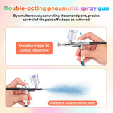 INSMART 30 PSI Airbrush Kit with Compressor, 0.2/0.5mm Nozzles & Cleaning Set, Air Brush for Painting, Cake Decorating, Nail Art & Makeup