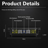 Pecham TPMS Tire Pressure Monitoring System, Universal Solar Power Car Tire Pressure Monitor System with 4 External Sensors, LCD Display, Multiple Alarms