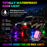 Pecham 12 Pods LED Rock Lights for Trucks, RGB LED Neon Lights Kit with APP Control Music Mode, Waterproof Multicolor Underglow Lights for Car, ATV, UTV, SUV, Truck