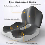 IBTORO Ergonomic Seat Cushion with Lumbar Support – 2-in-1 Memory Foam Chair Pad for Posture Support & Comfort, Non-Slip Design for Office, Car, Wheelchair – 11.81" W x 16.54" D x 17.72" H