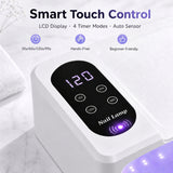 IBTORO UV LED Nail Lamp, 380W Gel Nail Dryer, 96 LEDs, Flip-Top Hand Rest