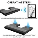 INSMART Bluetooth Page Turner Pedal, Rechargeable Wireless Foot Pedal, Hands-Free Music Score Controller for iPad, Tablet, Phone