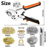Pecham Heavy Duty Grommet Tool Kit, 300Pcs 3/8 Inch 10mm Grommets, Handheld Grommet Eyelet Pliers Kit with Grommets in Gold and Silver for DIY Tarp Ring Repair and Installation