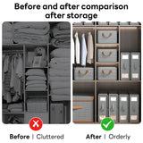 INSMART 8 Pack Bed Sheet Organizers and Storage with Window,Gray Linen Foldable Storage Boxes,Breathable & Stackable for Closet Bedding Blankets