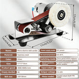 Pecham Mini Belt Sander, 15 Degree Electric Power Bench Belt Grinder, 7 Adjustable Speed Knife Sharpener Knife Polishing Kit for DIY Metal Woodworking Knife Making