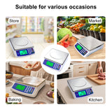 INSMART Food Scale,30KG Large Digital Kitchen Scale,Plug-in and Battery Modes,for Cooking Baking,Silver