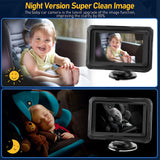 PECHAM Baby Car Camera, 4.3" HD Display Baby Car Back Seat Mirror with Night Vision, 150° Wide Angle