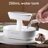 INSMART Forest Raindrop Humidifier with 7-Color Mood Light & Natural White Noise - 250ml Ultrasonic Aroma Diffuser,Forest Landscape Design, Non-Slip Base for Home,Bedroom,Nursery (White)