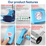 INSMART Electric High-Pressure Toilet Unclogger for Home,Air Drain Blaster with 4 Attachments,8BAR Pressure,45W Motor,Real-Time Pressure Gauge, Splash-Proof for Unclog Toilets,Sinks,Showers & Kitchen