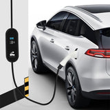 Pecham Portable EV Charger, 16A 2.8KW EVSE Charging Cable, Level 2 Electric Vehicle Charging with 16.4ft Cable Type2 IEC62196-2 Type1 J1772 Plug Controller Wallbox