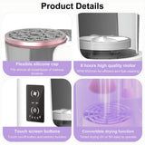 INSMART 2-in-1 Electric Makeup Brush Cleaner & Dryer with Dual-Direction Cleaning, 2H/5H Timer, Detachable Wash Tank, Touch Control, and 5-Min Quick Wash