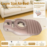Pecham Inflatable Pregnancy Pillow with Electric Air Pump, Full Body Maternity Comfortable Airbed with Hole for Stomach Sleeping, Back Pain & Hip Pressure Relief - Brown