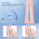 INSMART 300ML Cordless Water Flosser Dental Teeth Cleaner,DIY Mode USB Rechargeable Dental Oral Irrigator for Home and Travel, IPX7 Waterproof 4 Modes Irrigate for Oral Care