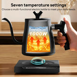 INSMART Gooseneck Electric Kettle, 1L with Temperature Control, 7 Temperature Settings, 1000W, Auto Shut-Off and Boil-Dry Protection