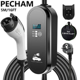 PECHAM EV Charger Level 2, 16A 2.8KW Electric Vehicle Charging Station with 16.4ft Cable for J1772 EVs