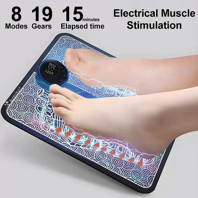 15 Level EMS Electric Foot Massager Pad Muscle Acupoint Stimulator Mat  Remote US