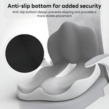 IBTORO Ergonomic Seat Cushion with Lumbar Support – 2-in-1 Memory Foam Chair Pad for Posture Support & Comfort, Non-Slip Design for Office, Car, Wheelchair – 11.81" W x 16.54" D x 17.72" H