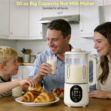 INSMART 10-in-1 Nut Milk Maker, 50oz Soy Milk Maker, Suitable for Making Homemade Oat Milk, Nut Milk, Juice, Smoothies, Cereal, Featuring Delayed Start, Keep Warm, and Boiling Water Functions